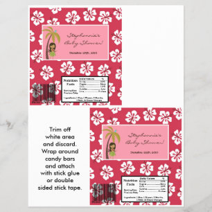 2 Hersheys stora Pub Wrapper Rosa Hawaiian Luau Reklamblad