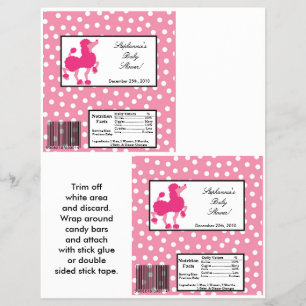 2 Hersheys stora Pub Wrapper Rosa Pudel Paris Reklamblad