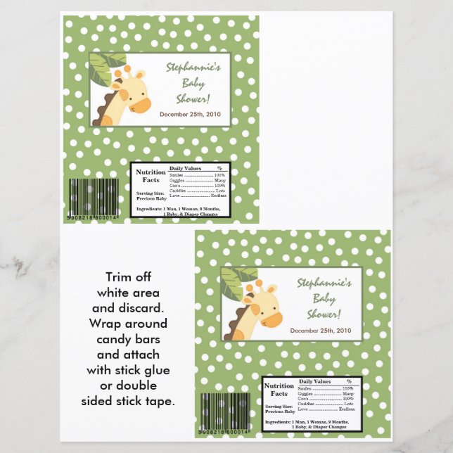 2 Hersheys stora Pub Wrapper Safari Jungle Giraff (Framsida)