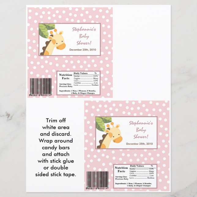 2 Hersheys stora Pub Wrapper Safari Jungle Giraff (Framsida)