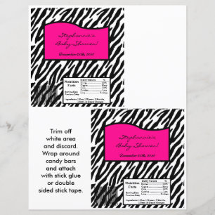 2 Hersheys stora Pub Wrapper Shock rosa Zebra tryc
