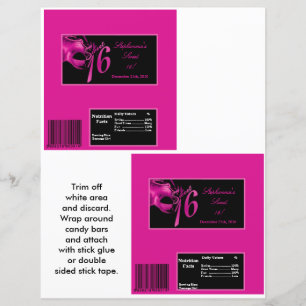2 Hersheys stora Pub Wrapper Sweet 16 Shock rosa