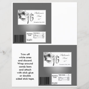 2 Hersheys stora Pub Wrapper Sweet 16 Silver