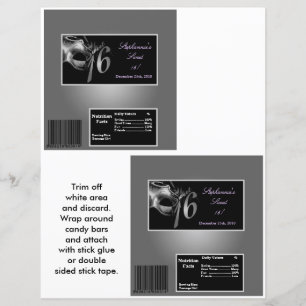 2 Hersheys stora Pub Wrapper Sweet 16 Silver