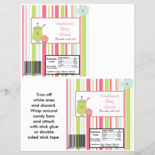 2 Hersheys stora Pub Wrapper Tea Party Rosa Reklamblad