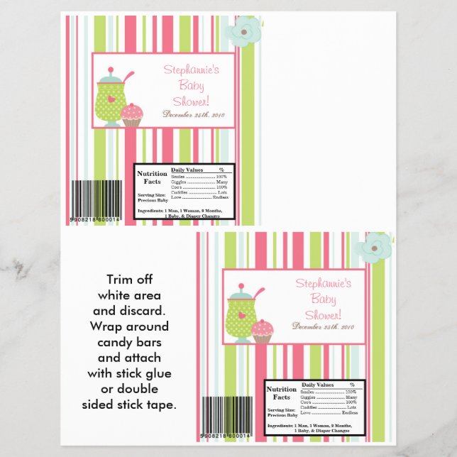 2 Hersheys stora Pub Wrapper Tea Party Rosa Reklamblad (Framsidan)