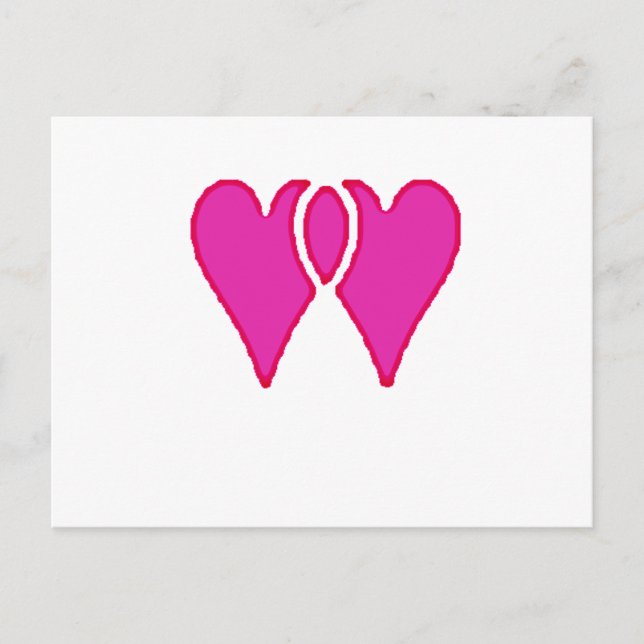 2 Hjärtar tillsammans Kärlek RB-mall Vykort (Framsida)