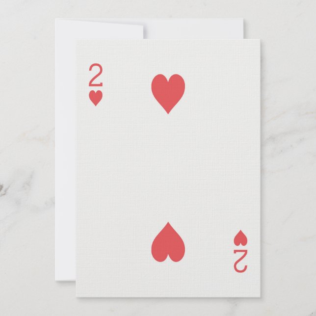 2 hjärter spelkort Casino årsdag inbjudan (Framsida)