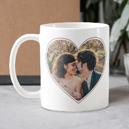 2 Hjärtformade Bilder Enkla Anpassade Kaffemugg
