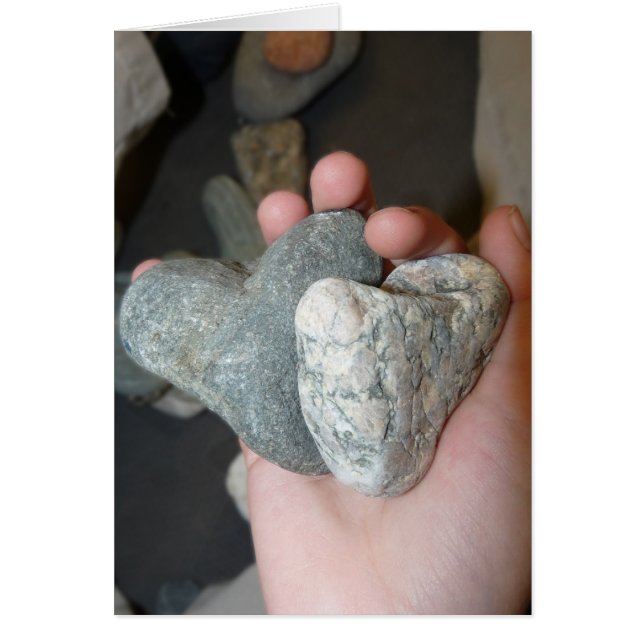 2 hjärtor hälsningskort (Framsidan)