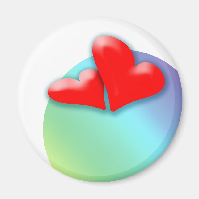 2 Hjärtsdans för Valentindagen Round Magnet (Framsidan)