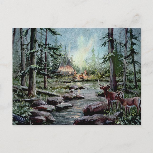 2 HJORTAR WATCH by SHARON SHARPE Vykort (Framsida)