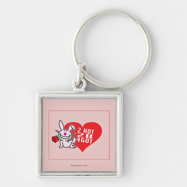 2 hoade 2 B 4Got Fyrkantig Silverfärgad Nyckelring (Framsidan)