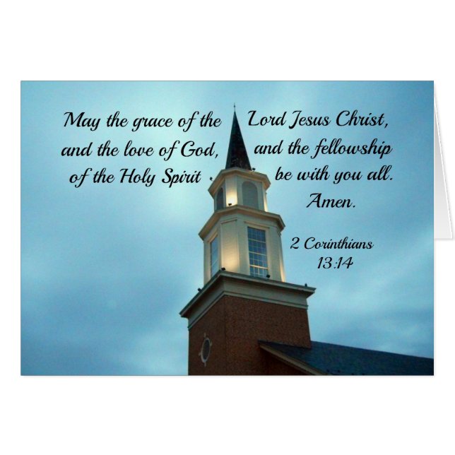 2 hörn. 13:14 maj Guds nåd.. Hälsningskort (Framsidan Horizontal)