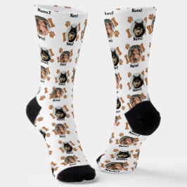 2 Hundar Foton 2 Namn + benen och Tass avtryck - v