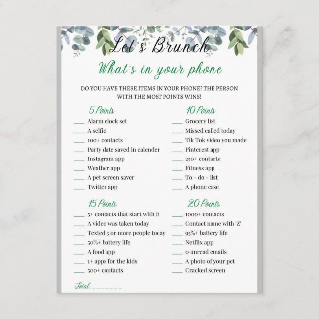 2-i-1-Möhippors Brunch Shower-spel Tilläggskort (Framsida)