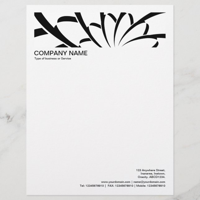 2 i huvud 1/2 tum Gräns - Geometriskt nederlag Brevhuvud (Framsida)