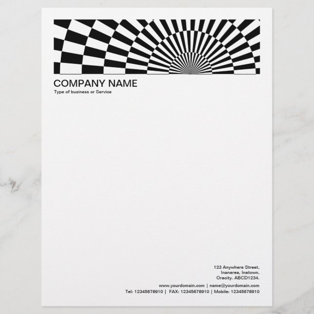 2 i sidhuvud 1/2 tums kant - Op-Art 02 Brevhuvud (Framsida)