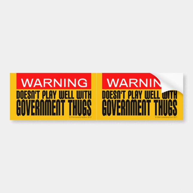 2 in-1 leker inte väl med regerings- Thugs Bildekal (Framsidan)