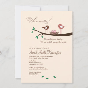 2 Inbjudan till Rosa ägg Twin Girls Baby Shower