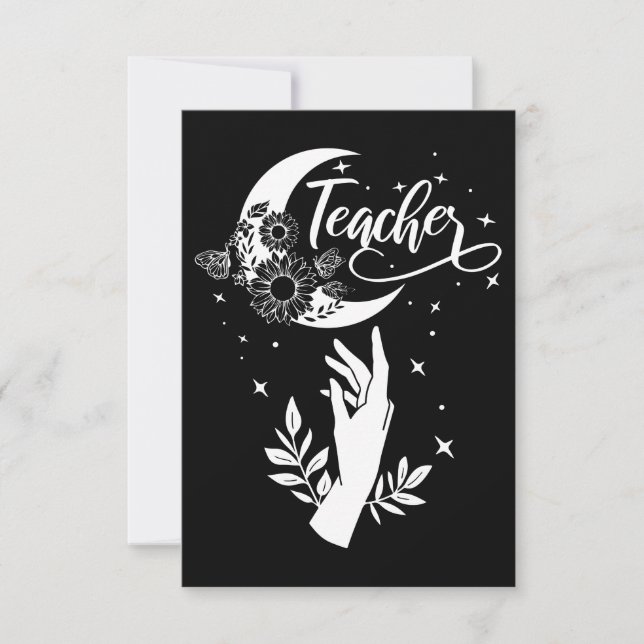 2- Inspirerande Lärare Tröja, Minimalistisk Lärare Tack Kort (Framsida)