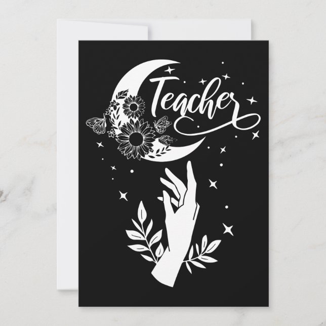 2- inspirerande Tröja för lärare, minimalistisk lä Inbjudningar (Framsida)