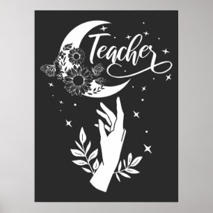 2- inspirerande Tröja för lärare, minimalistisk lä Poster