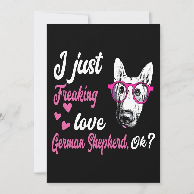 2 Jag älskar verkligen tysk schäferhund OK Inbjudningar (Framsida)