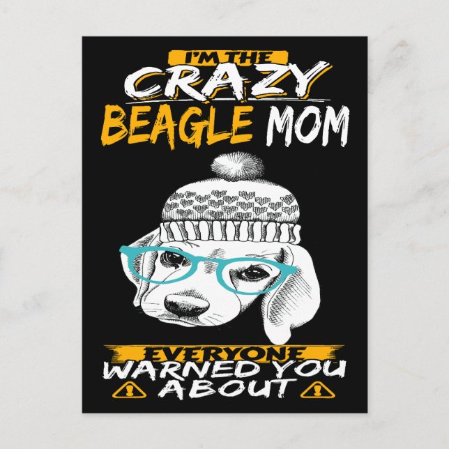 2 Jag är Crazy Beagle Mamma Vykort (Framsida)