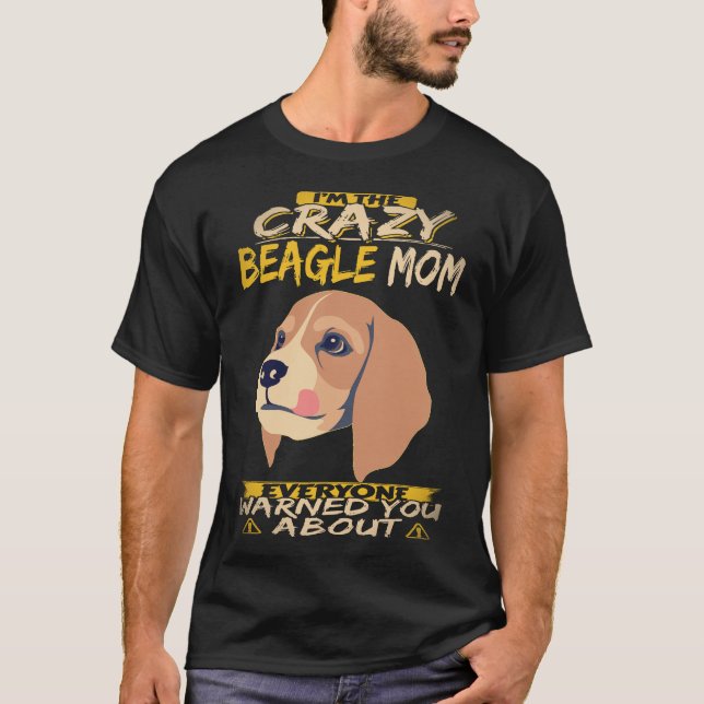 2 Jag Är Den Galna Beagle Mamman Beagle T Shirt (Framsida)