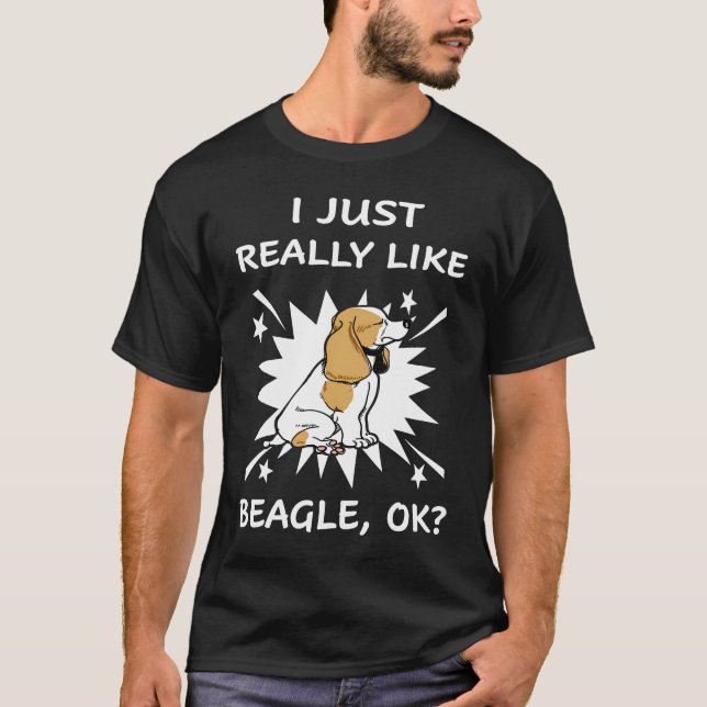 2 Jag gillar verkligen Beagle T Shirt (Framsida)