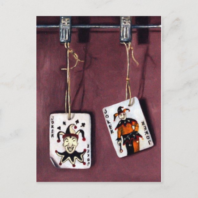 2 Jokers-Lucky Jokers-Vild-kort Vykort (Framsida)