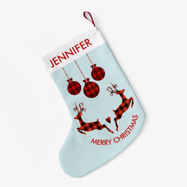 2 Juldagen Hjort Jumping Rustic Stil Liten Julstrumpa (Baksidan (Hängande))