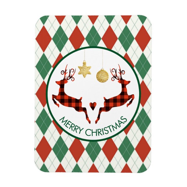 2 Juldagen Hjort Jumping Rustic Stil Magnet (Vertikal)