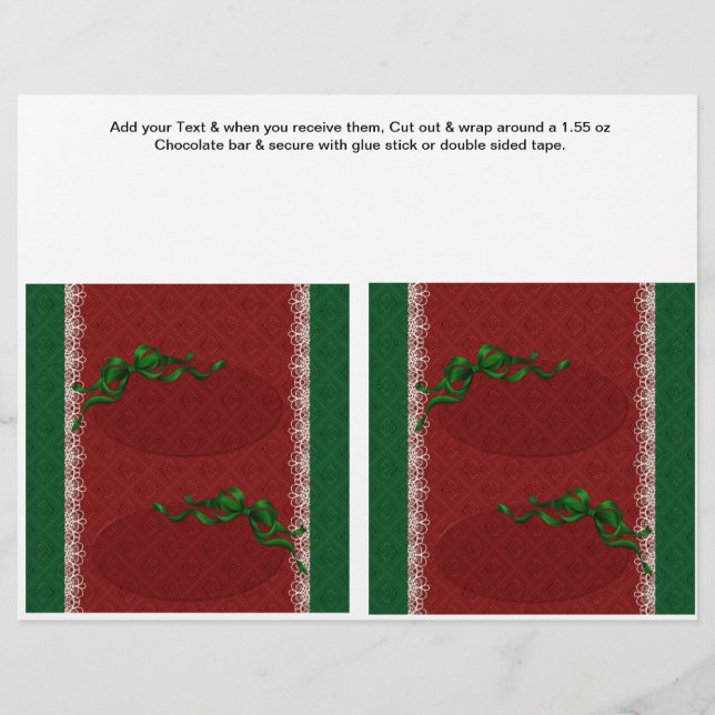 2 Julens Anpassningsbar Hersheys Candy Pub Wrapper Reklamblad (Framsidan)