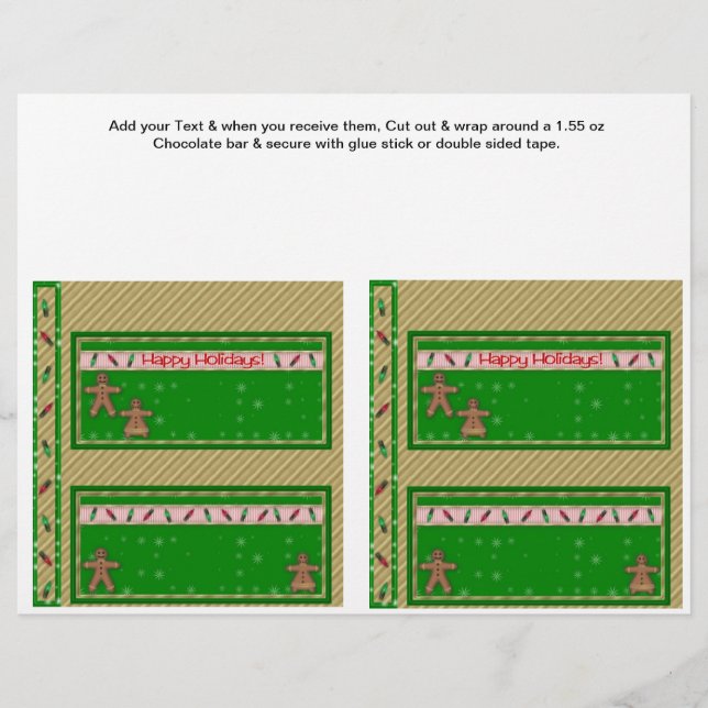 2 Julens Helgdag Anpassningsbar Candy Pub Wrappers Reklamblad (Framsidan)