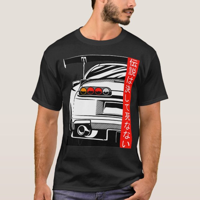 2 JZ JDM Legends dör aldrig Stigning Sol  T Shirt (Framsida)