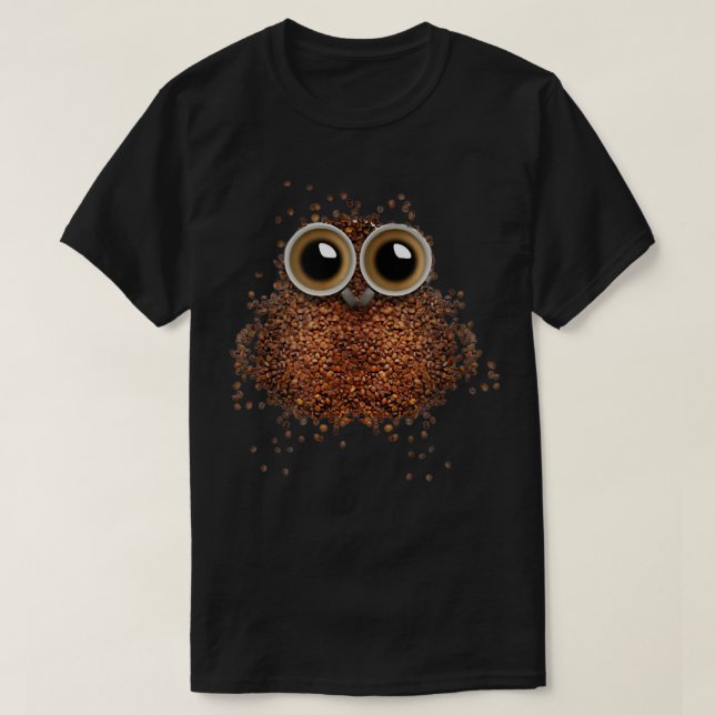 2 Kaffe koppar kaffebönor Uggla Shaped Fantastisk  T Shirt (Design framsida)
