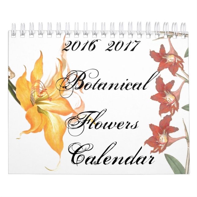 2 kalender för konst för botanisk blomma för år (Omslag)