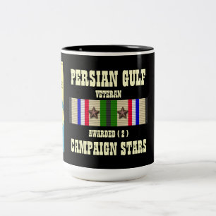 2 KAMPANJ STÄNGDER PERSIAN BUKT KRIG VETERAN Två-Tonad MUGG