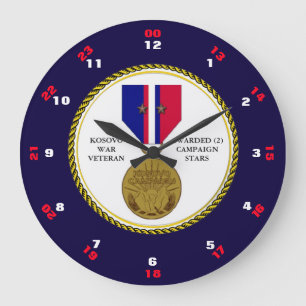 2 KAMPANJ STARS KOSOVO KRIG VETERAN STOR KLOCKA