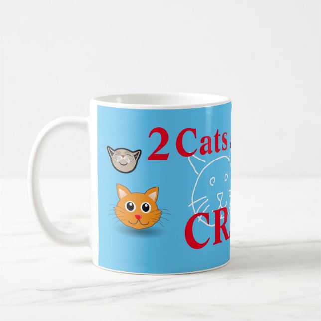 2 katter bort från Crazy Kaffemugg (Vänster)