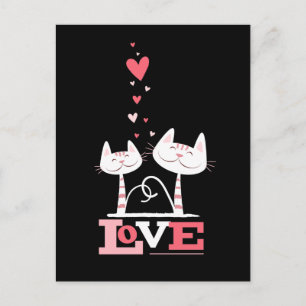 2 Katter i Kärlek Valentine Thated Postcards Helg Vykort
