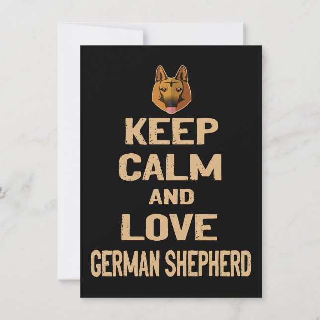 2 Keep Calm And Love German Shepherd Inbjudningar (Framsida)