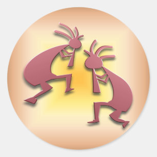2 Kokopelli #77 Runt Klistermärke