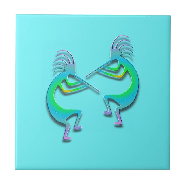 2 Kokopelli #87 Kakelplatta (Framsidan)