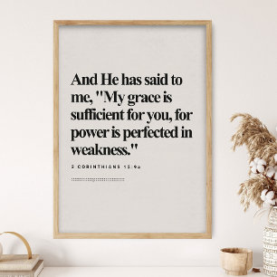 2 Korinthierbrev 12:9, Bibelvers, Modern Bibel, Sc Poster