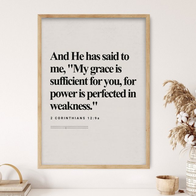 2 Korinthierbrev 12:9, Bibelvers, Modern Bibel, Sc Poster (Skapare uppladdad)
