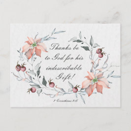 2 Korinthierbrevet 9:15 Tack vare Gud jul Vykort