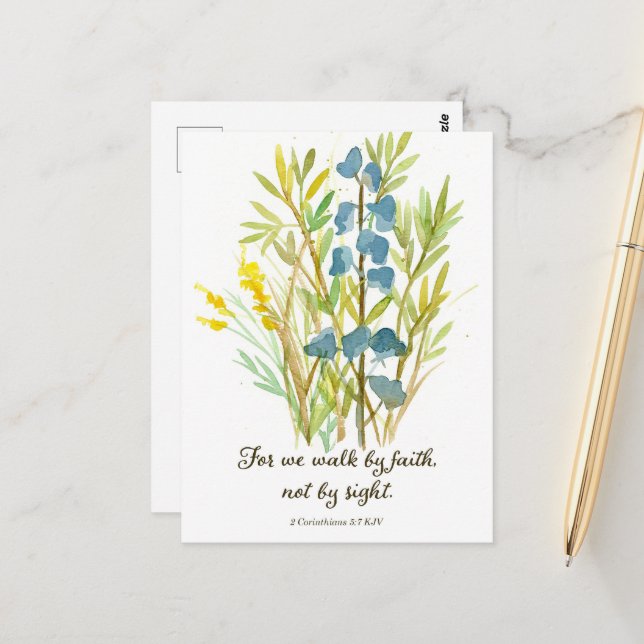 2 Korinthierbrevet Gå Med Tro Skriptkort Vykort (Fram/Back In Situ)